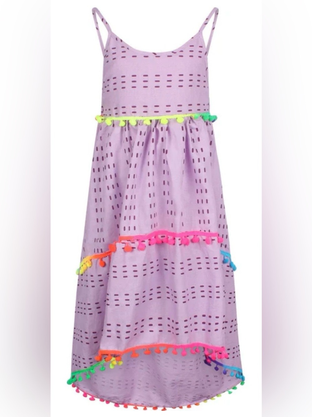 Lola + The Boys St. Barths Pom Pom High Low Dress Lavender (Sz 6)